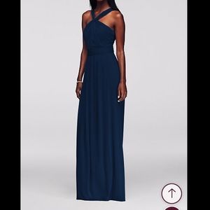 David’s Bridal Midnight Blue Long Dress